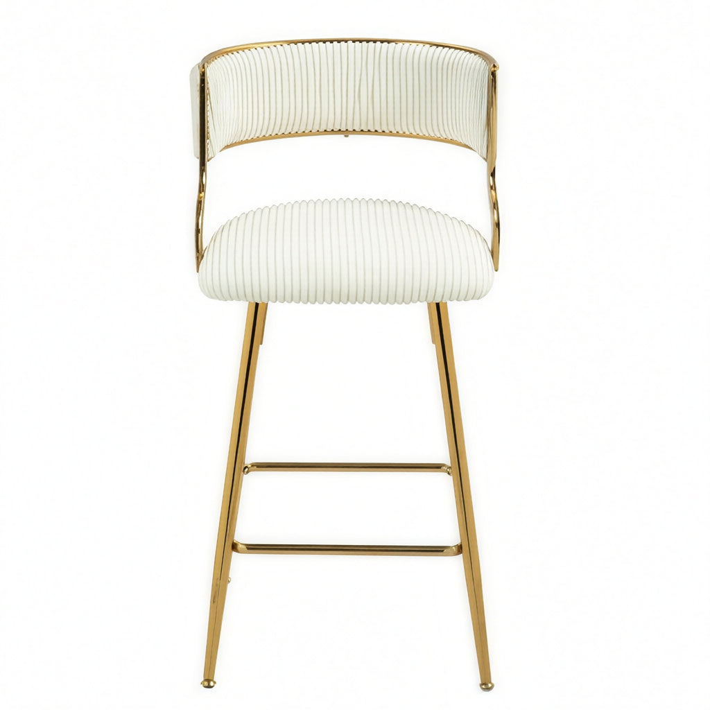 Set of 2 Modern Corduroy Bar Stools