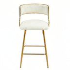 Set of 2 Modern Corduroy Bar Stools