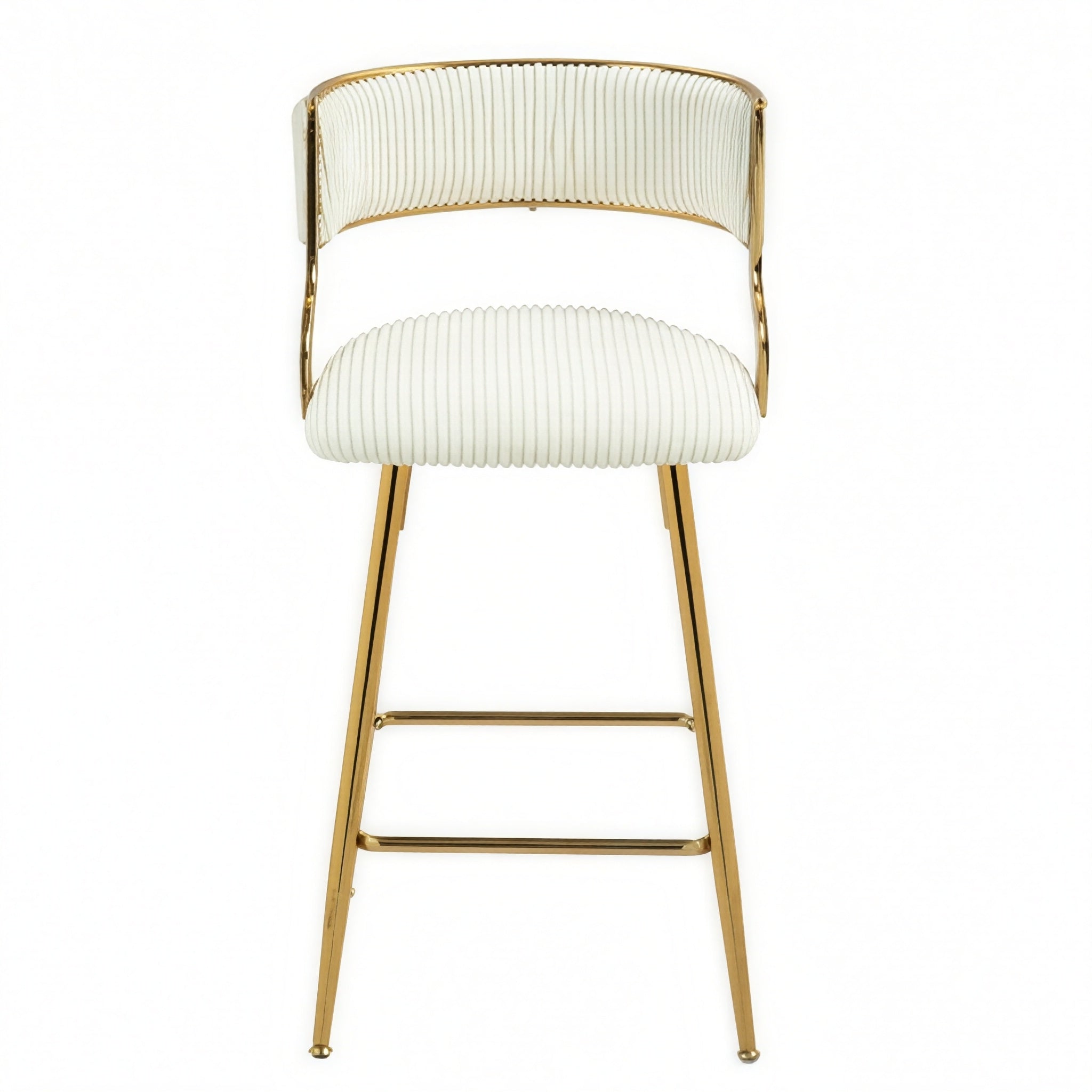Set of 2 Modern Corduroy Bar Stools